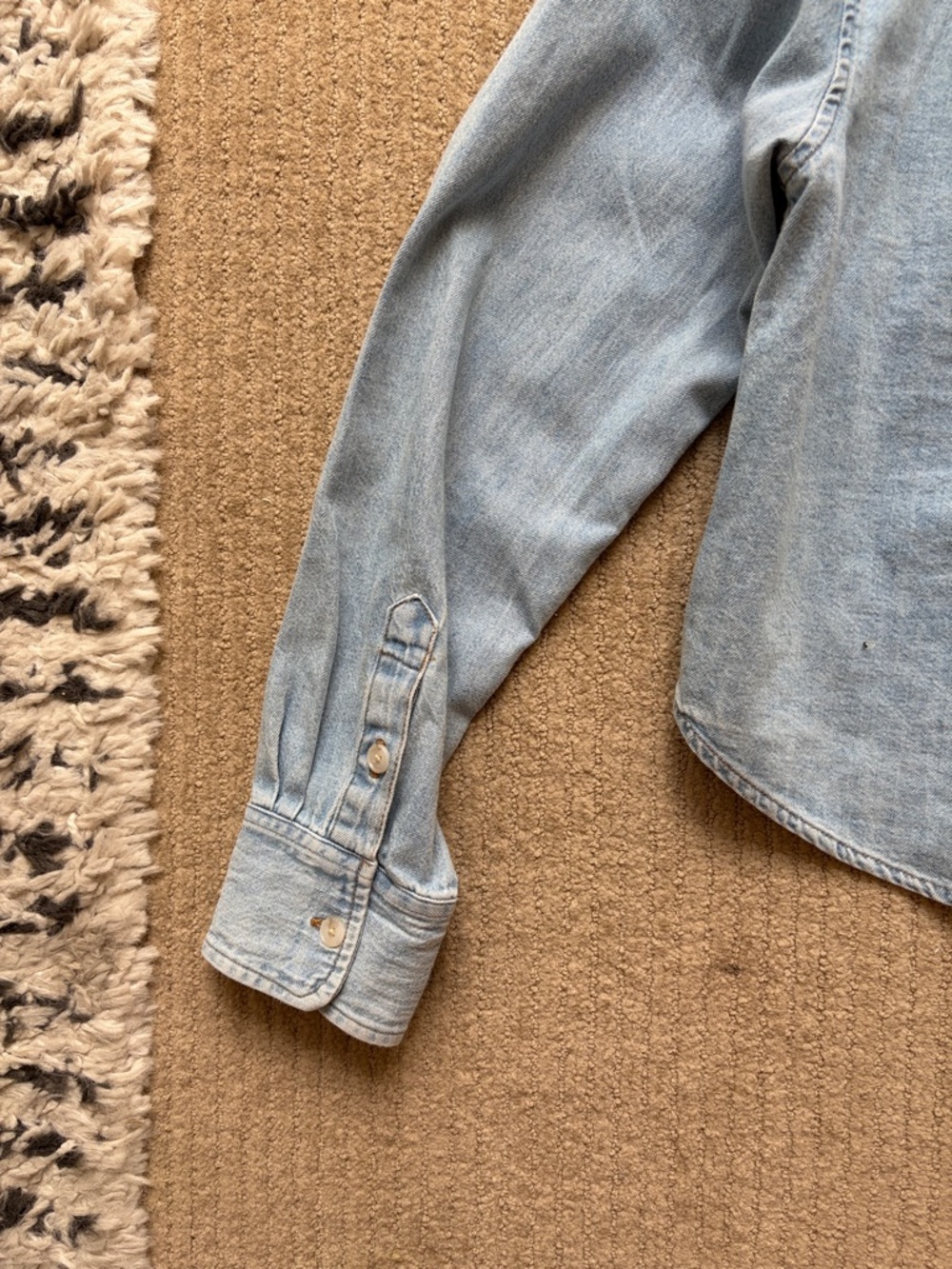 Denim Forum The 80s Comfy Waist Denim Shirt, M, Here Comes The Sn Bl - Picture 8 of 8